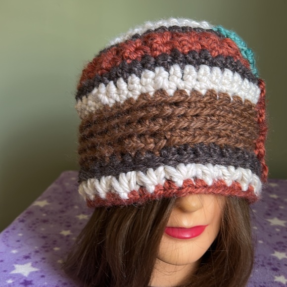 Crochet beanie medium soft acrylic yarn new extremely warm - Picture 3 of 10